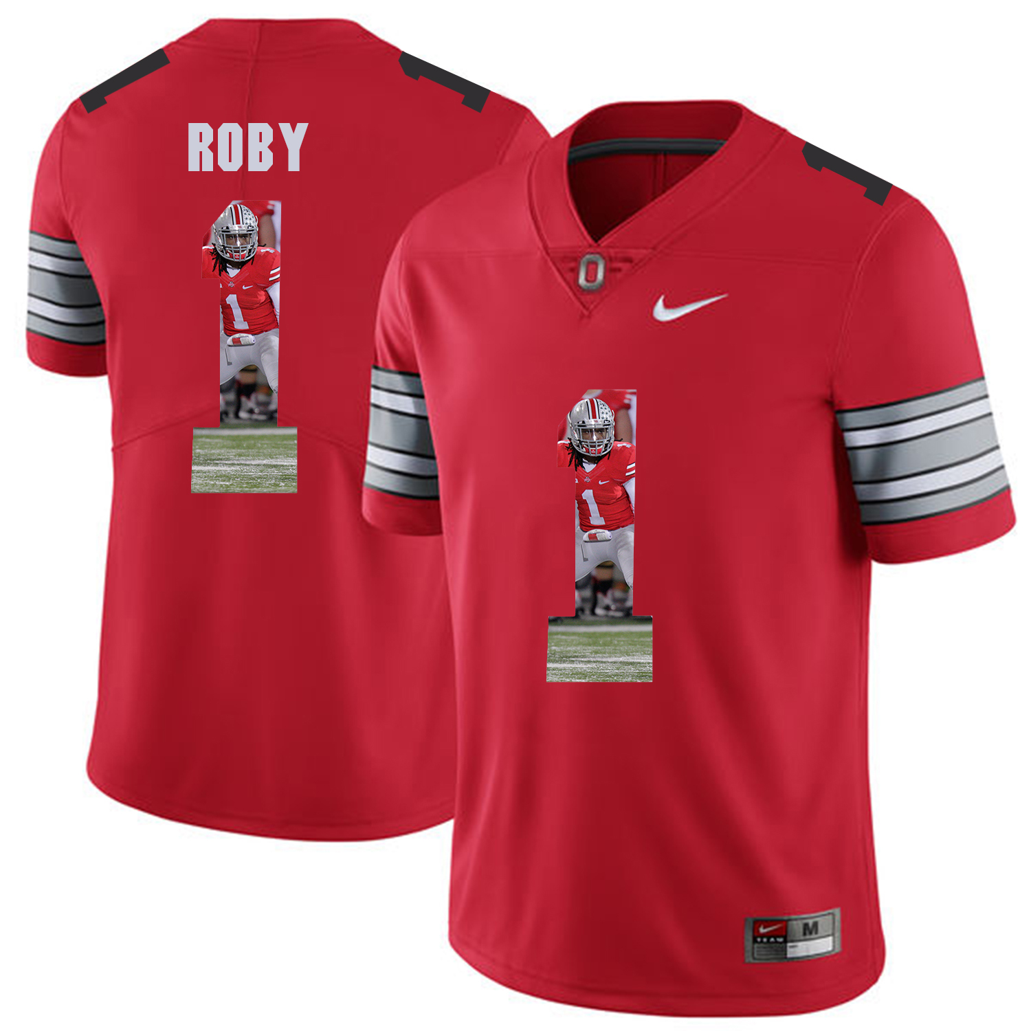 Men Ohio State #1 Roby Red Fashion Edition Customized NCAA Jerseys